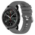 For Samsung Gear S3 Frontier 22mm Solid Color Soft Silicone Watch Band(Dark Grey) - 1