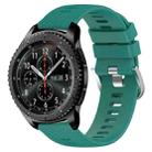 For Samsung Gear S3 Frontier 22mm Solid Color Soft Silicone Watch Band(Green) - 1