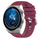 For Huawei Watch GT3 Pro 46mm 22mm Solid Color Soft Silicone Watch Band(Wine Red) - 1