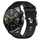 For Huawei Watch GT3 46mm 22mm Solid Color Soft Silicone Watch Band(Black) - 1