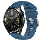 For Huawei Watch GT3 46mm 22mm Solid Color Soft Silicone Watch Band(Blue) - 1