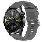 For Huawei Watch GT3 46mm 22mm Solid Color Soft Silicone Watch Band(Dark Grey) - 1