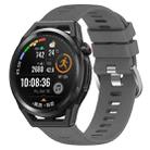 For Huawei Watch GT Runner 22mm Solid Color Soft Silicone Watch Band(Dark Grey) - 1