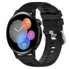 For Huawei Watch 3 22mm Solid Color Soft Silicone Watch Band(Black) - 1