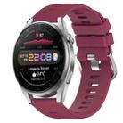 For Huawei Watch 3 Pro 22mm Solid Color Soft Silicone Watch Band(Wine Red) - 1