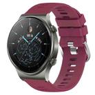 For Huawei GT2 Pro 22mm Solid Color Soft Silicone Watch Band(Wine Red) - 1