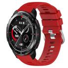 For Honor Watch GS Pro 22mm Solid Color Soft Silicone Watch Band(Red) - 1