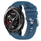 For Honor Watch GS Pro 22mm Solid Color Soft Silicone Watch Band(Blue) - 1