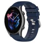 For Amazfit GTR 3 22mm Solid Color Soft Silicone Watch Band(Midnight Blue) - 1