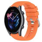 For Amazfit GTR 3 Pro 22mm Solid Color Soft Silicone Watch Band(Orange) - 1