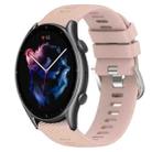For Amazfit GTR 3 Pro 22mm Solid Color Soft Silicone Watch Band(Pink) - 1