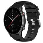 For Amazfit GTR 2e 22mm Solid Color Soft Silicone Watch Band(Black) - 1