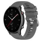 For Amazfit GTR 2e 22mm Solid Color Soft Silicone Watch Band(Dark Grey) - 1