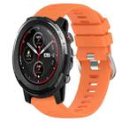 For Amazfit 3 22mm Solid Color Soft Silicone Watch Band(Orange) - 1