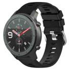 For Amazfit GTR 47mm 22mm Solid Color Soft Silicone Watch Band(Black) - 1