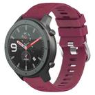 For Amazfit GTR 47mm 22mm Solid Color Soft Silicone Watch Band(Wine Red) - 1