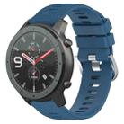 For Amazfit GTR 47mm 22mm Solid Color Soft Silicone Watch Band(Blue) - 1