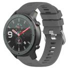 For Amazfit GTR 47mm 22mm Solid Color Soft Silicone Watch Band(Dark Grey) - 1