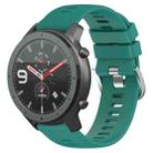 For Amazfit GTR 47mm 22mm Solid Color Soft Silicone Watch Band(Green) - 1