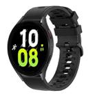 For Samsung Galaxy Watch 5 44mm 20mm Solid Color Soft Silicone Watch Band(Black) - 1
