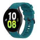 For Samsung Galaxy Watch 5 44mm 20mm Solid Color Soft Silicone Watch Band(Green) - 1