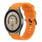 For Samsung Galaxy Watch 5 Pro 45mm 20mm Solid Color Soft Silicone Watch Band(Orange) - 1