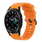 For Samsung Galaxy Watch 4 40mm 20mm Solid Color Soft Silicone Watch Band(Orange) - 1