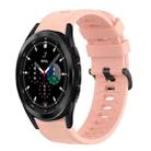 For Samsung  Galaxy Watch 4 Classic 42mm 20mm Solid Color Soft Silicone Watch Band(Pink) - 1