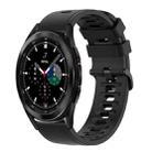 For Samsung  Galaxy Watch 4 Classic 42mm 20mm Solid Color Soft Silicone Watch Band(Black) - 1