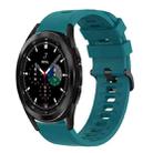For Samsung  Galaxy Watch 4 Classic 42mm 20mm Solid Color Soft Silicone Watch Band(Green) - 1