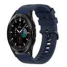 For Samsung  Galaxy Watch 4 Classic 42mm 20mm Solid Color Soft Silicone Watch Band(Midnight Blue) - 1