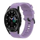 For Samsung  Galaxy Watch 4 Classic 42mm 20mm Solid Color Soft Silicone Watch Band(Purple) - 1