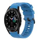 For Samsung  Galaxy Watch 4 Classic 46mm 20mm Solid Color Soft Silicone Watch Band(Blue) - 1