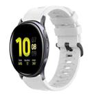 For Samsung Galaxy Watch Active 2 40mm 20mm Solid Color Soft Silicone Watch Band(White) - 1