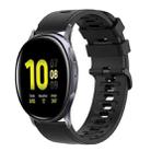 For Samsung Galaxy Watch Active 2 40mm 20mm Solid Color Soft Silicone Watch Band(Black) - 1