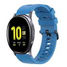 For Samsung Galaxy Watch Active 2 40mm 20mm Solid Color Soft Silicone Watch Band(Blue) - 1