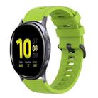 For Samsung Galaxy Watch Active 2 40mm 20mm Solid Color Soft Silicone Watch Band(Lime Green) - 1