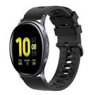 For Samsung Galaxy Watch Active 2 44mm 20mm Solid Color Soft Silicone Watch Band(Black) - 1