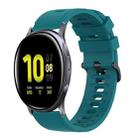 For Samsung Galaxy Watch Active 2 44mm 20mm Solid Color Soft Silicone Watch Band(Green) - 1