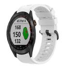 For Garmin Approach S40 20mm Solid Color Soft Silicone Watch Band(White) - 1