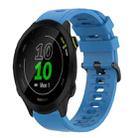 For Garmin Forerunner 55 20mm Solid Color Soft Silicone Watch Band(Blue) - 1