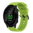 For Garmin Forerunner 55 20mm Solid Color Soft Silicone Watch Band(Lime Green) - 1