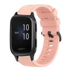 For Garmin Venu SQ 20mm Solid Color Soft Silicone Watch Band(Pink) - 1