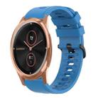 For Garminmove Luxe 20mm Solid Color Soft Silicone Watch Band(Blue) - 1