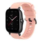 For Amazfit GTS 2E 20mm Solid Color Soft Silicone Watch Band(Pink) - 1