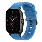 For Amazfit GTS 2E 20mm Solid Color Soft Silicone Watch Band(Blue) - 1