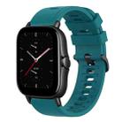 For Amazfit GTS 2E 20mm Solid Color Soft Silicone Watch Band(Green) - 1
