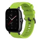 For Amazfit GTS 2E 20mm Solid Color Soft Silicone Watch Band(Lime Green) - 1