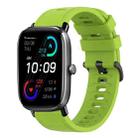 For Amazfit GTS 2 20mm Solid Color Soft Silicone Watch Band(Lime Green) - 1