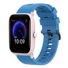 For Amazfit Pop Pro 20mm Solid Color Soft Silicone Watch Band(Blue) - 1